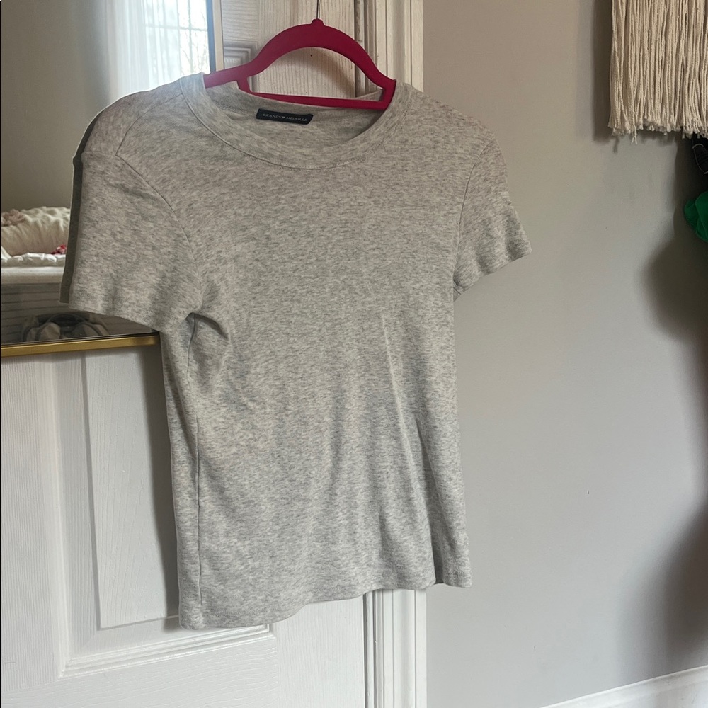 Brandy Melville Light Heather Gray Short Sleeve Crew Tee